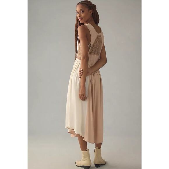 Daily Practice by Anthropologie Keep Dancing Lace Panel Sleeveless Midi Dress M - Picture 1 of 4